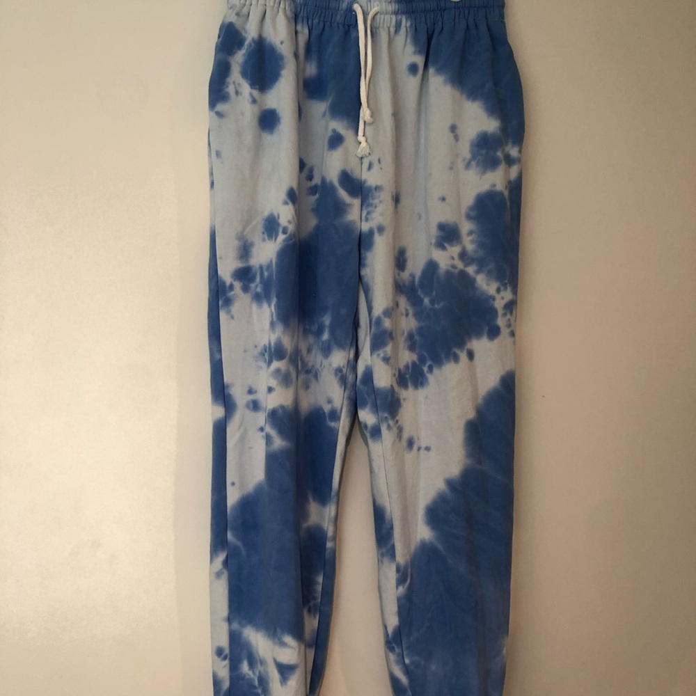 Blue and White Tie Die Sweatpants
